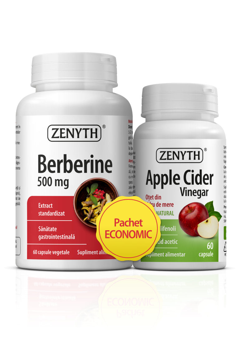 Pachet Berberina si Otet din cidru de mere, 60 + 60 de capsule
