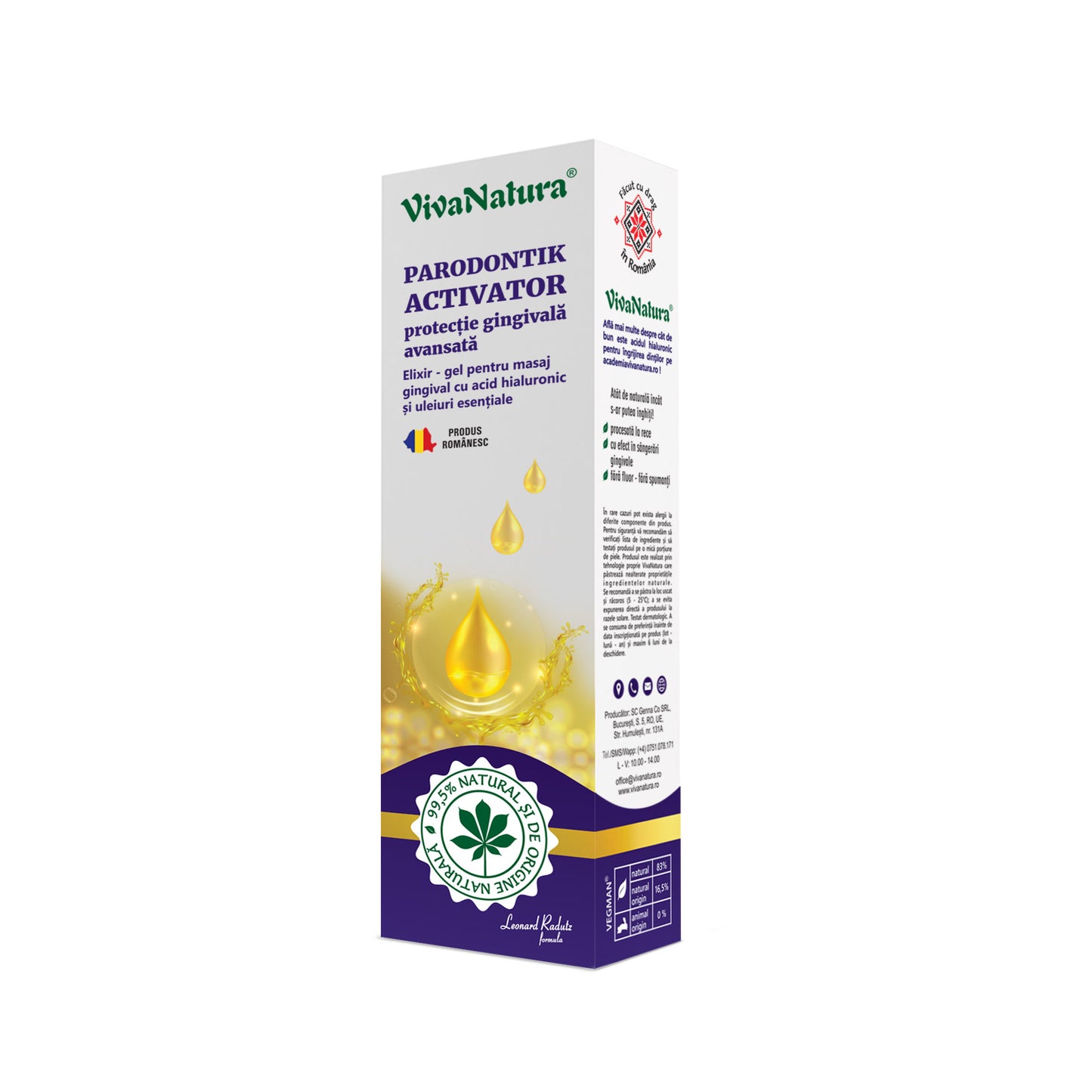 PARODONTIK Activator – Protecție Gingivală Avansată,15 ml – Leonard Radutz formula – VivaNatura