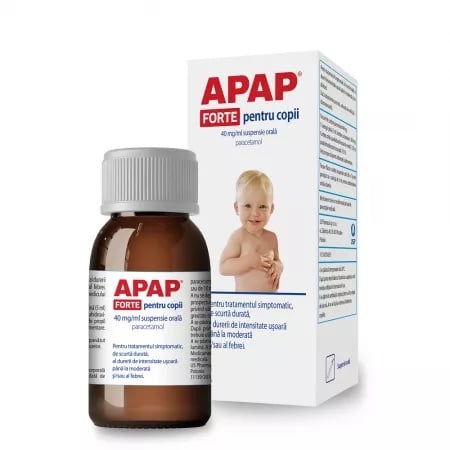 Apap Forte pentru copii, 40mg/ml suspensie orala, 85ml, USP