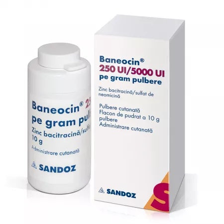 Baneocin pulbere, 250UI/5000 UI/g, 10g, Sandoz