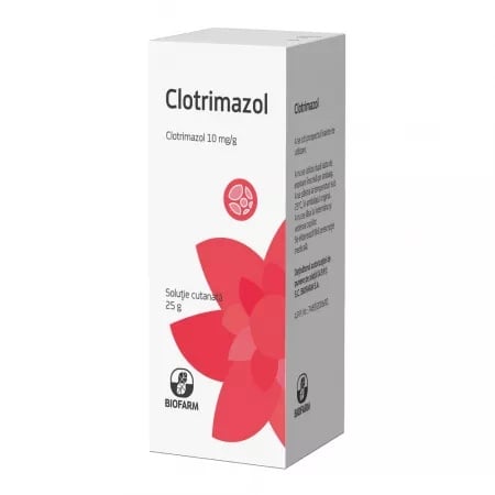 Clotrimazol solutie cutanata 10mg/g, 25g, Biofarm