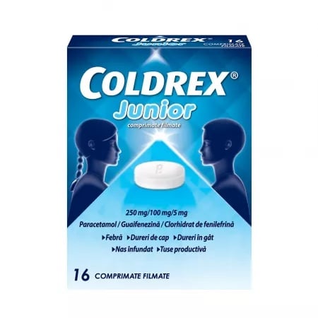 Coldrex Junior 250mg/100mg/5mg, 16 comprimate filmate, Perrigo