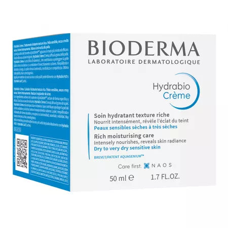 CREMA HIDRATANTA PENTRU PIELE SENSIBILA SI USCATA HYDRABIO, 50 ML, BIODERMA