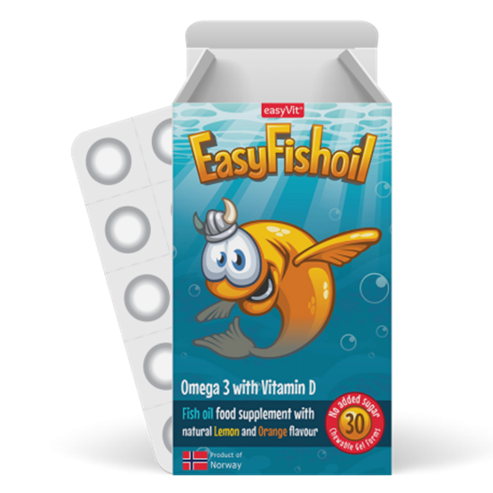 EASY FISHOIL OMEGA 3 SI VITAMINA D 30 COMPRIMATE MASTICABILE EASYVIT