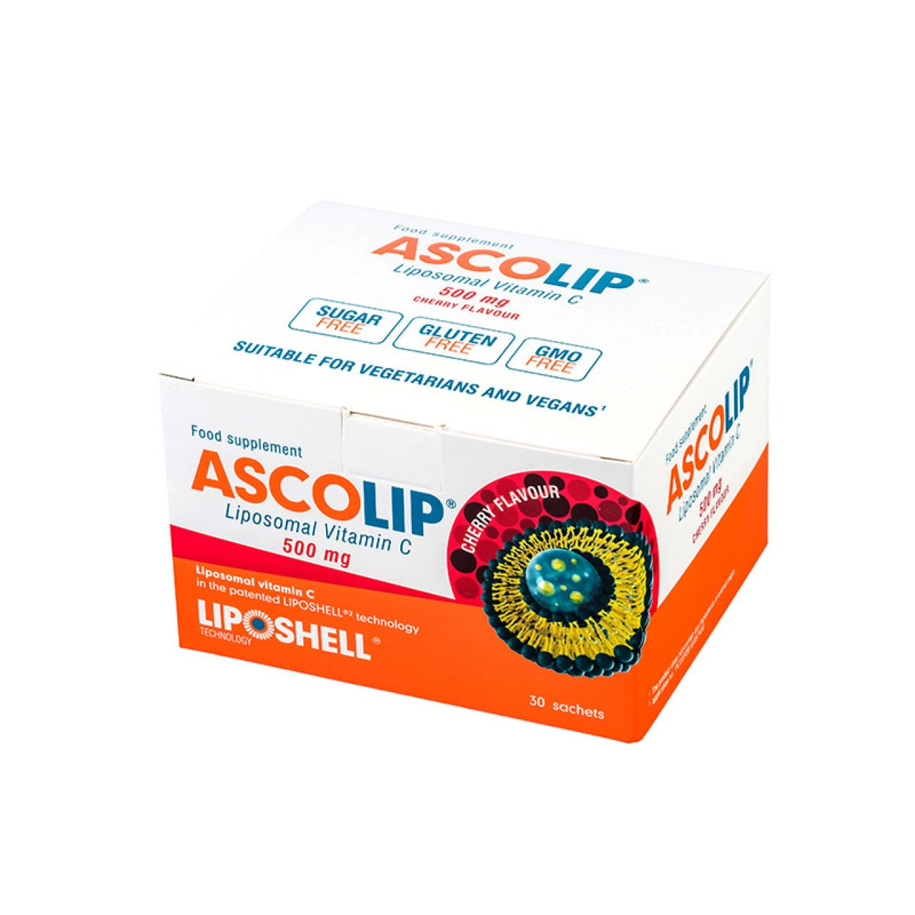 Vitamina C Lipozomală 500 mg LIPOSHELL®, cu aromă de cireșe X 30 plicuri