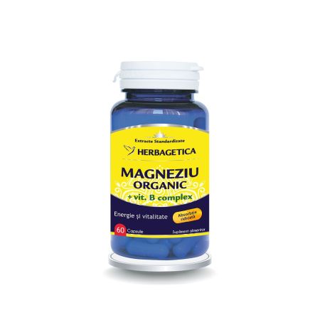 MAGNEZIU ORGANIC CU VITAMINA B COMPLEX 60 CAPSULE HERBAGETICA