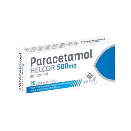 Paracetamol 500mg, 20 comprimate, Helcor