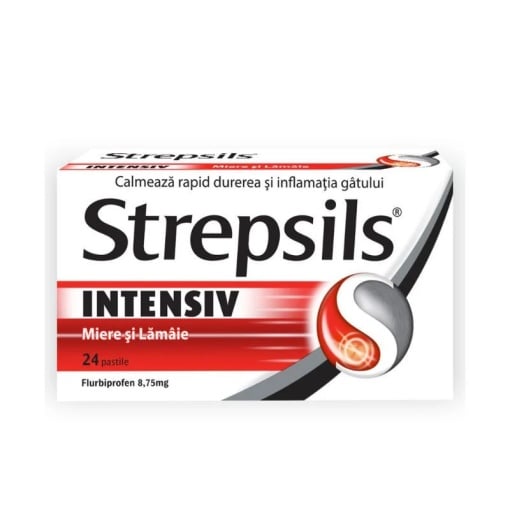 Strepsils Intensiv Miere si Lamaie 8,75mg, 24 pastile de supt, Reckitt