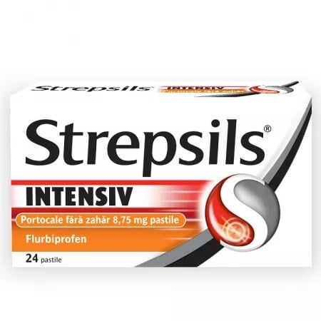 Strepsils Intensiv Portocale fara zahar 8,75mg, 24 pastile de supt, Reckitt