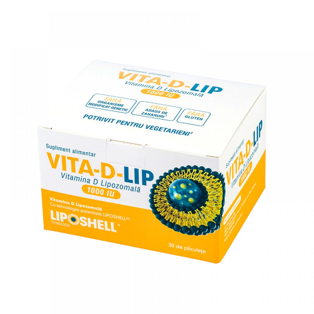 VITA-D-LIP Vitamina D Lipozomală 1000 IU LIPOSHELL® x 30 plicuri