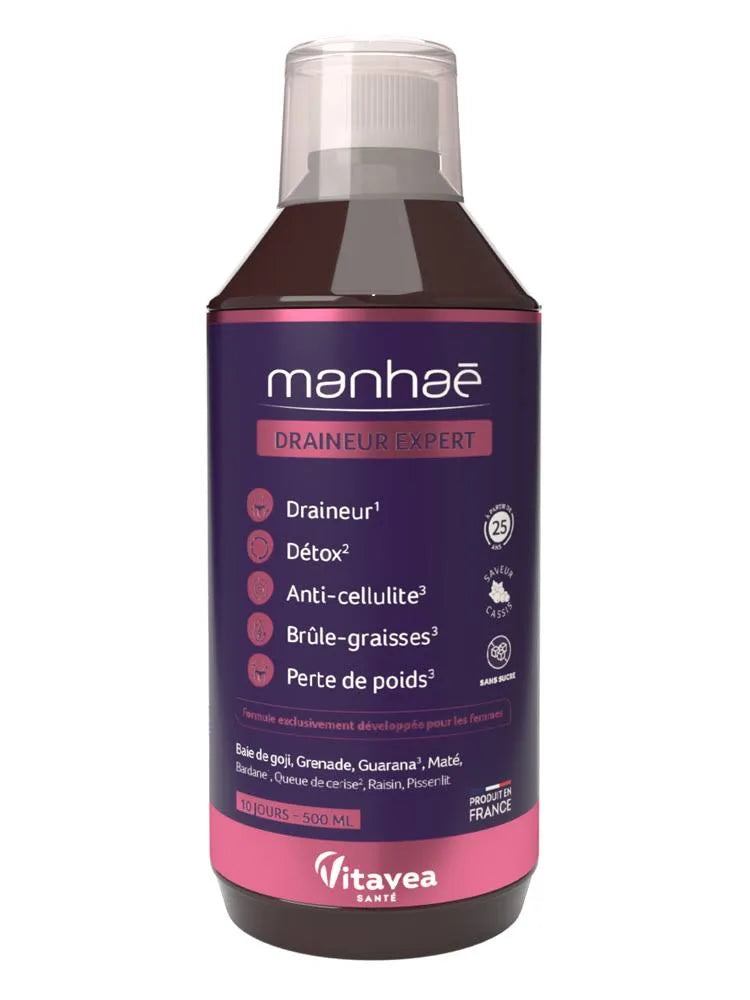 MANHAĒ DRAINEUR EXPERT soluție detoxifiere, pierdere în greutate, antioxidantă x 500 ml
