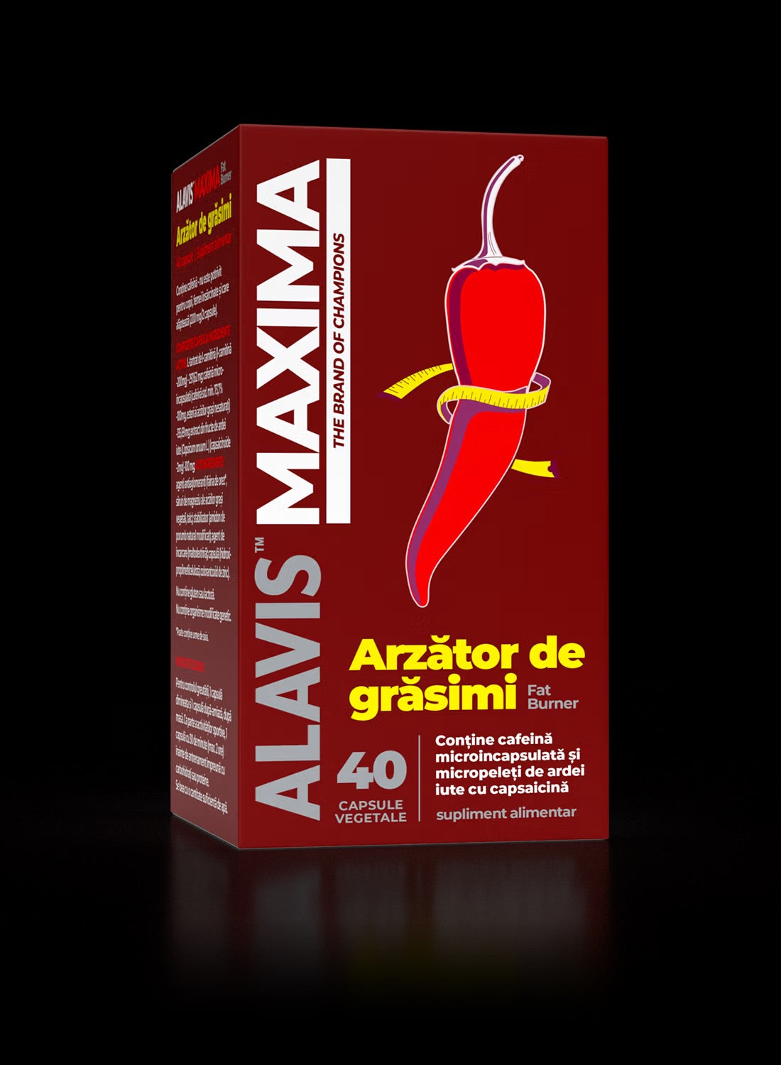 ALAVIS™ MAXIMA FAT BURNER ARZĂTOR DE GRĂSIMI, 40 CAPSULE VEGETALE