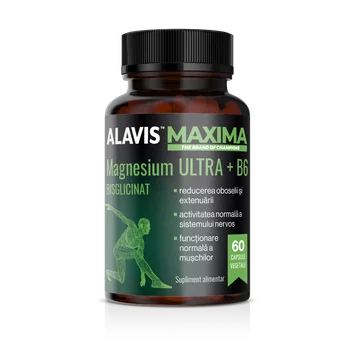Alavis Maxima Magneziu bisglicinat Ultra +B6 x 60 capsule vegetale