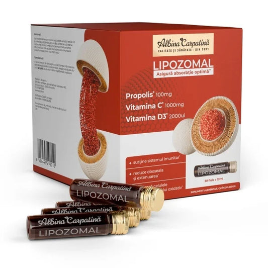 LIPOZOMAL Propolis 100mg, Vitamina C 1000mg, Vitamina D3 2000ui x 30 fiole