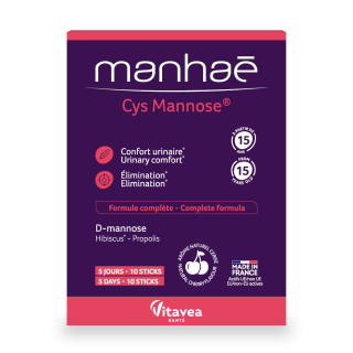 Manhaē Cys Mannose®, confort urinar, 5 zile, 10 stick-uri