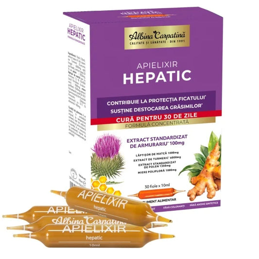 Apielixir Hepatic X 30 de fiole de băut, Albina Carpatina