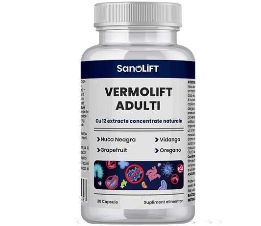 VermoLift Adulti: Supliment pentru Paraziti Intestinali Cu 12 Ingrediente Naturale x 30 capsule, Sanolift