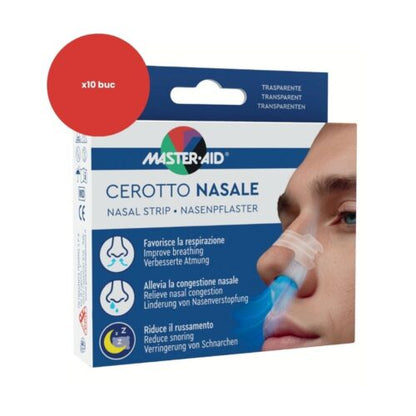 Plasturi nazali Master-Aid, 10 bucăți – respirație nazală îmbunătățită, anti-sforait