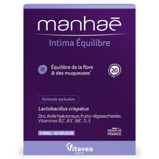 Manhaé Intima Équilibre, Echilibru Intim, sănătatea florei intime, 30 capsule vegetale – pentru 1 lună