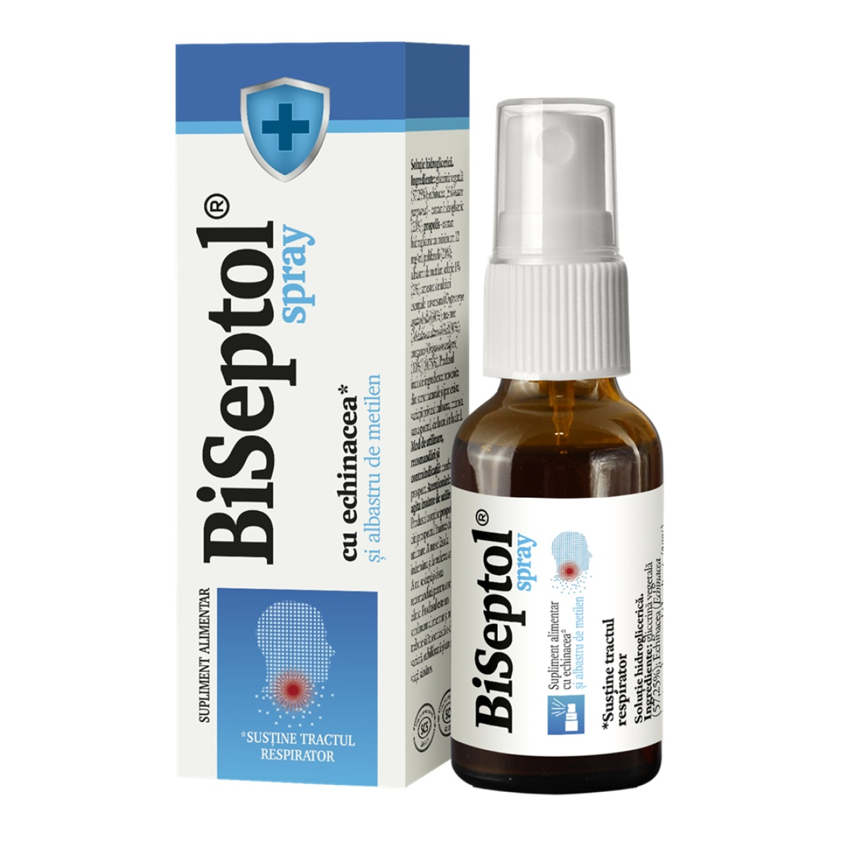 Spray cu Echinacea si Albastru de Metilen BiSeptol, 20 ml, Dacia Plant