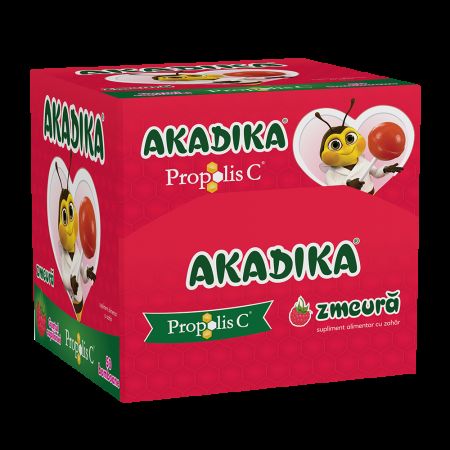 ACADELE CU PROPOLIS SI VITAMINA C CU AROMA DE ZMEURA AKADIKA 50 BUCATI FITERMAN PHARMA