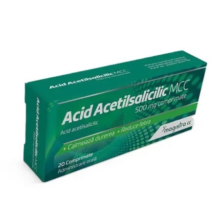 Acid Acetilsalicilic MCC 500mg, 20 comprimate, Magistra