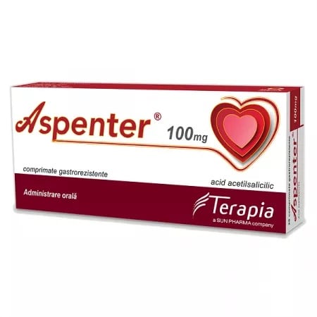 Aspenter 100mg, 28 comprimate gastrorezistente, Terapia