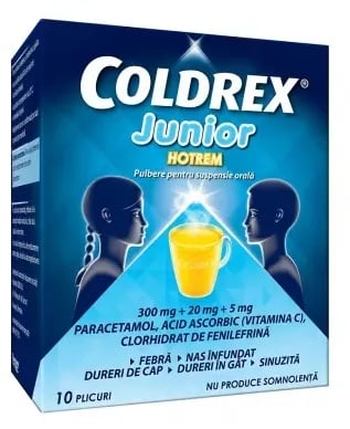 Coldrex Junior Hotrem, 10 plicuri, Perrigo