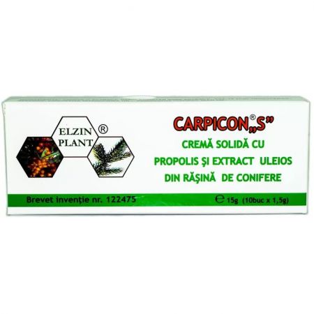 CREMA SOLIDA CU PROPOLIS SI EXTRACT ULEIOS DIN RASINA DE CONIFERE CARPICON S 10 X 1.5 G ELZIN PLANT