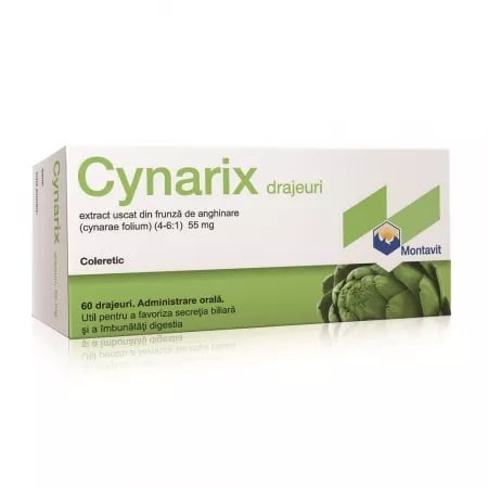 Cynarix 55mg, 60 drajeuri, Montavit