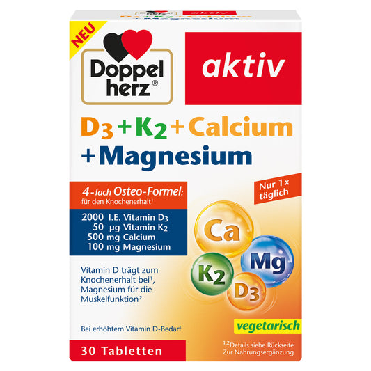 MAGNEZIU + CALCIU + D3 AKTIV 30 COMPRIMATE DOPPELHERZ