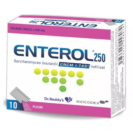 Enterol 250mg pulbere orala, 10 plicuri, Dr. Reddys