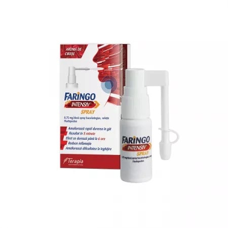 Faringo intensiv spray 8,75mg/doza, 15ml, Terapia