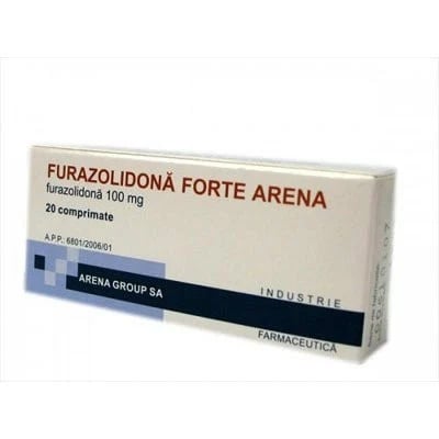 Furazolidona Forte 100mg, 20 comprimate, Arena