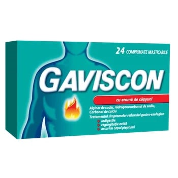 Gaviscon cu aroma de capsuni, 24 comprimate masticabile, Reckitt