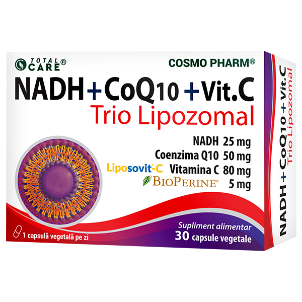 NADH + COENZIMA Q10 + VITAMINA C – Trio Lipozomal X 30 capsule Cosmopharm