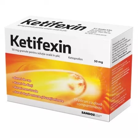 Ketifexin, 50mg granule pentru solutie orala, 10 plicuri, Sandoz