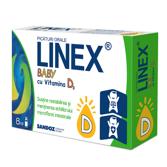 LINEX BABY CU VITAMINA D3 X 8ML