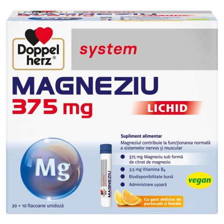 MAGNEZIU LICHID SYSTEM 375 MG 30 FLACOANE DOPPELHERZ