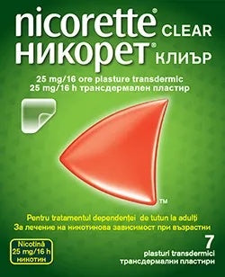Nicorette Clear 25mg/16h, 7plasturi transdermici, Kenvue