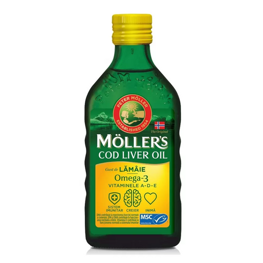 OMEGA 3 ULEI FICAT DE COD CU AROMA DE LAMAIE 250 ML MOLLER'S