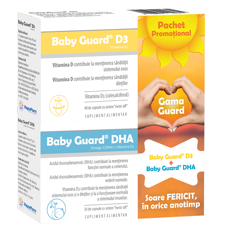 PACHET BABY GUARD D3 40 CAPSULE + BABY GUARD DHA 30 CAPSULE EVITAL