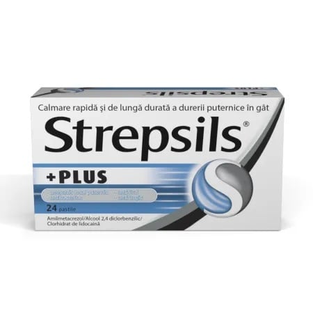 Strepsils Plus, 24 pastile, Reckitt