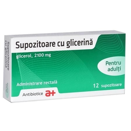 Supozitoare cu glicerina adulti 2100mg, 12 supozitoare, Antibiotice Iasi