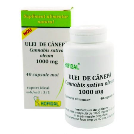 ULEI DE CANEPA 1000MG 40 CAPSULE HOFIGAL