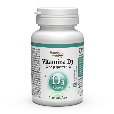 VITAMINA D3 (5000UI) ZINC SI QUERCETINA 30 COMPRIMATE DACIA PLANT